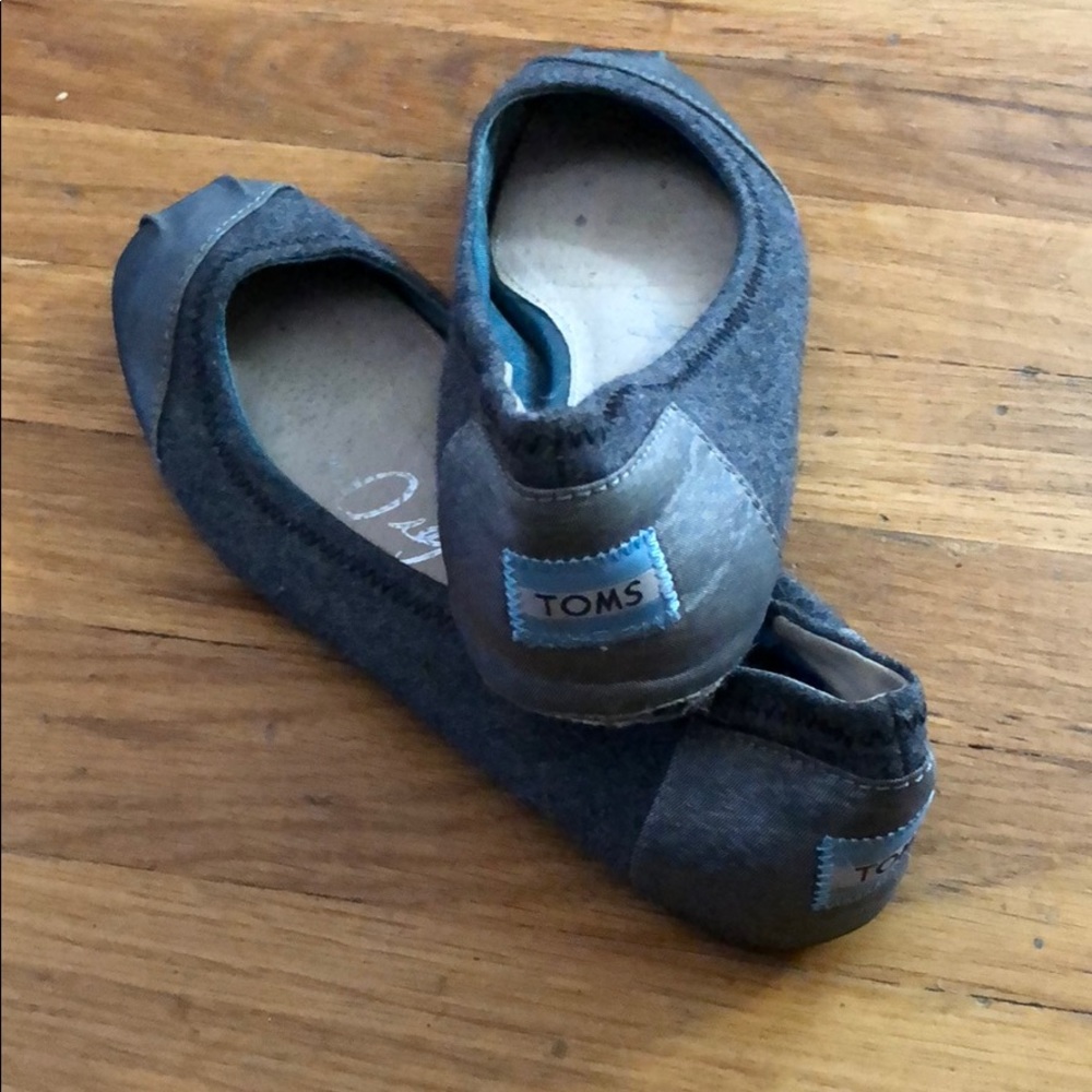 Toms Ballet Flats Gray and Silver